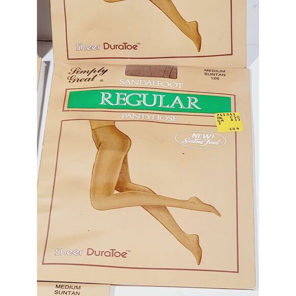5 Simply Great Pantyhose Medium Sunton 126 Sandalfoot Regular Pantyhose - Picture 5 of 12
